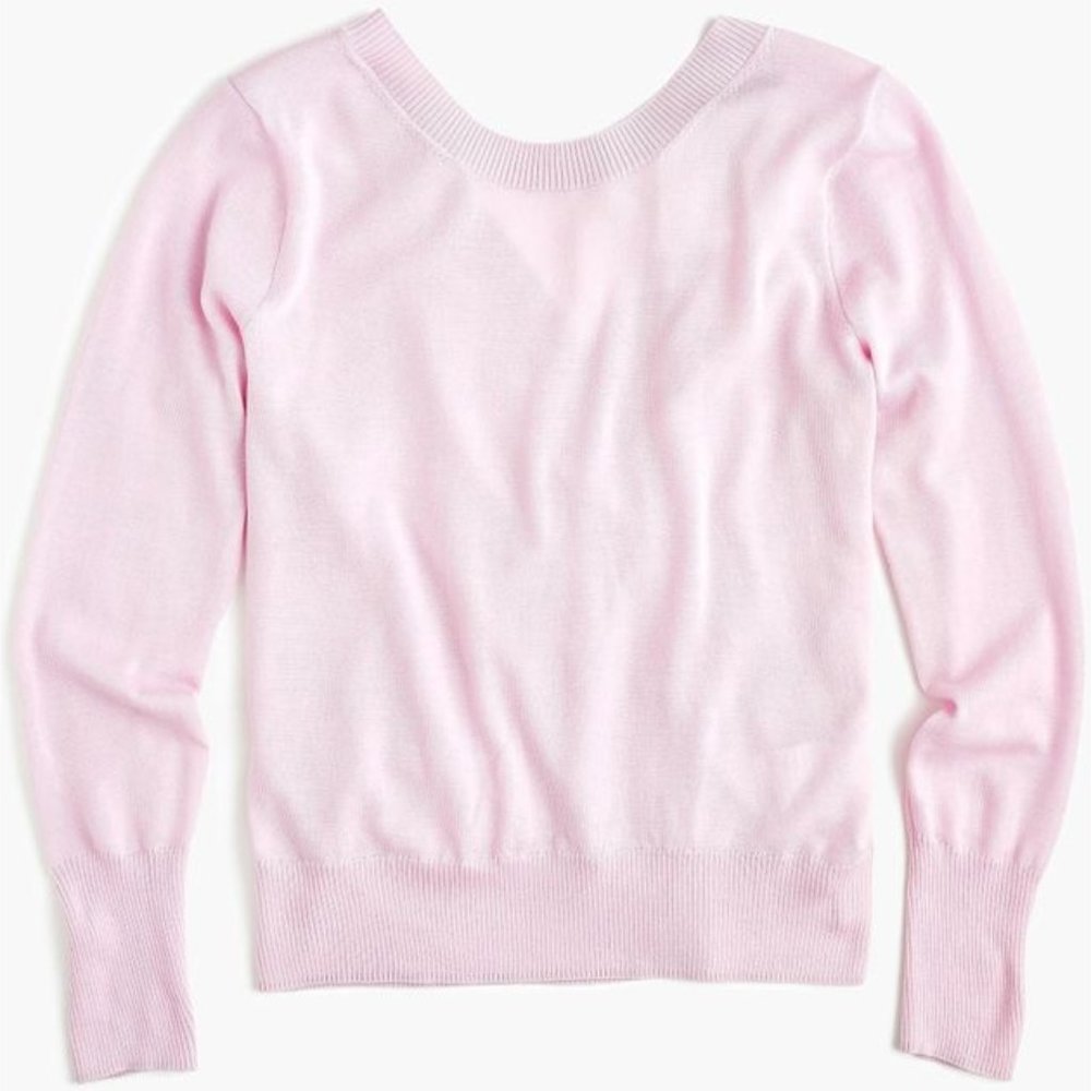NWT J.Crew Wrapped back pullover in merino wool